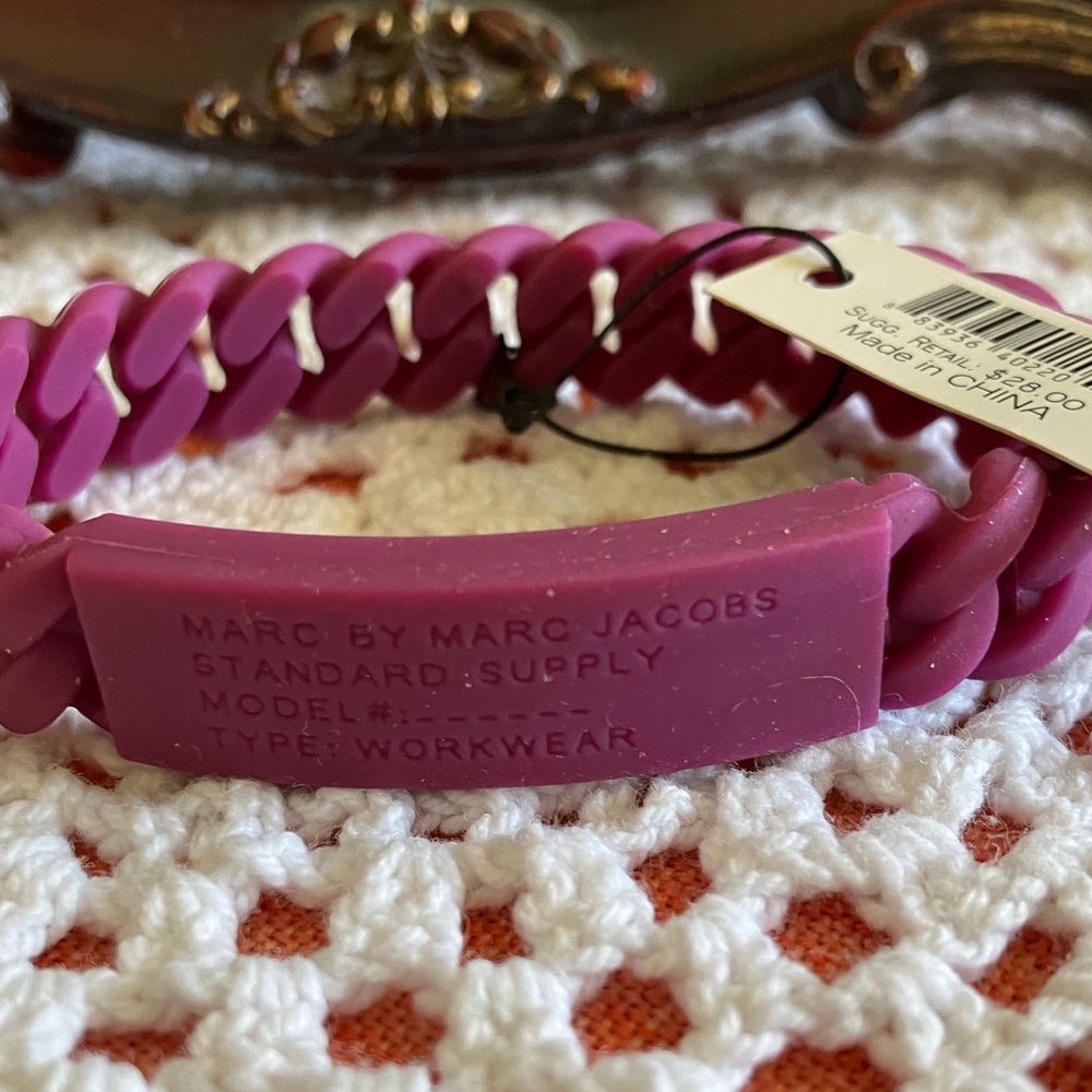 Marc by Marc Jacobs Magenta Chain Bracelet